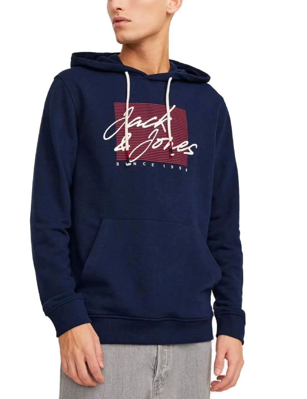 Sudadera Jack&Jones Zuri marino con capucha para hombre
