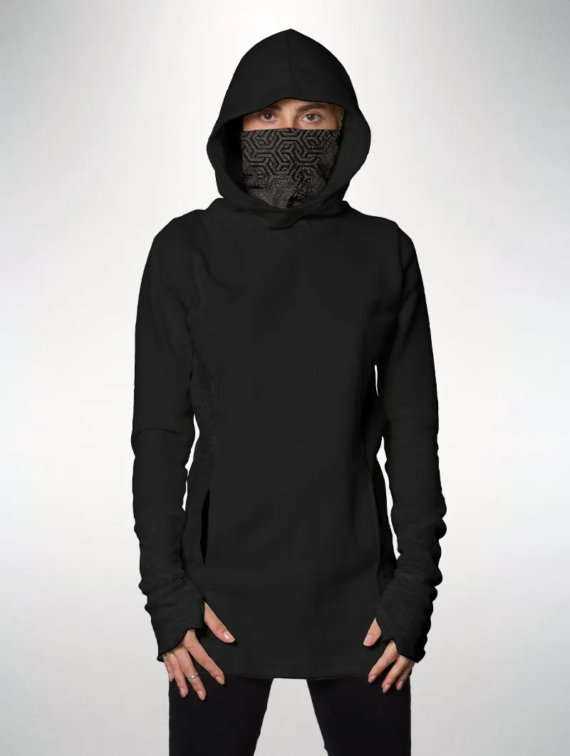 Sudadera larga con capucha 