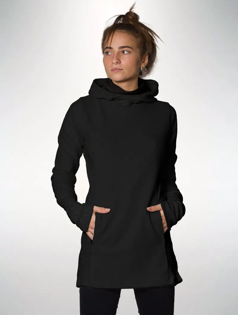 Sudadera larga con capucha 