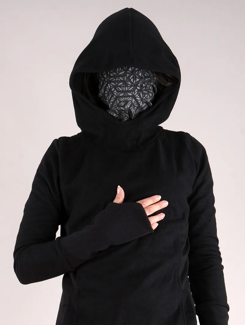 Sudadera larga con capucha 