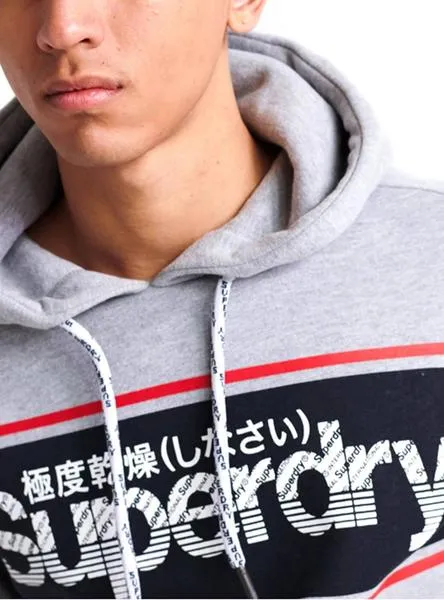 sudadera superdry retro sport gris hombre