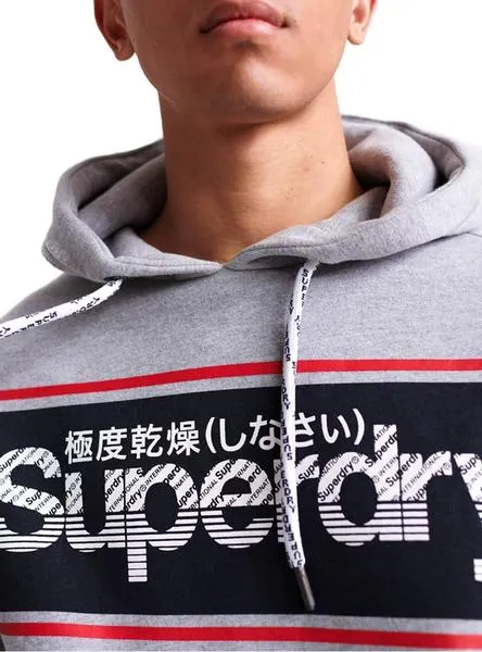 sudadera superdry retro sport gris hombre