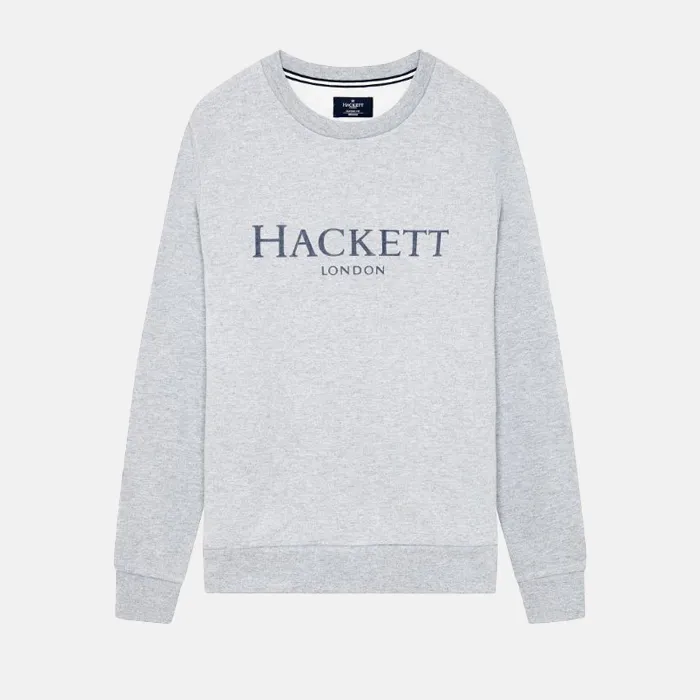 Sueter Hackett crew neck long sleeve sweater with logo Grey