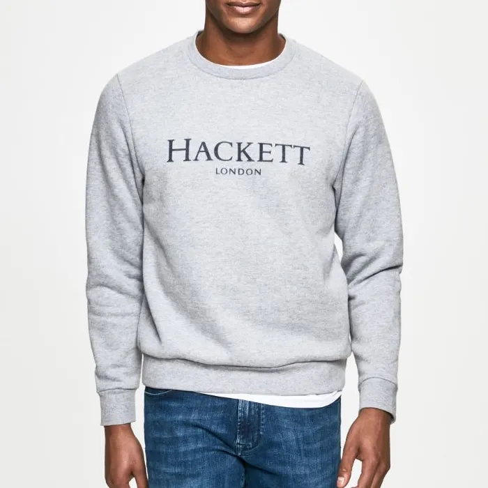 Sueter Hackett crew neck long sleeve sweater with logo Grey