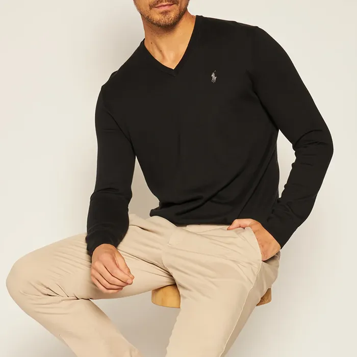 SWEATER POLO C/V CAB HUNTER BLACK
