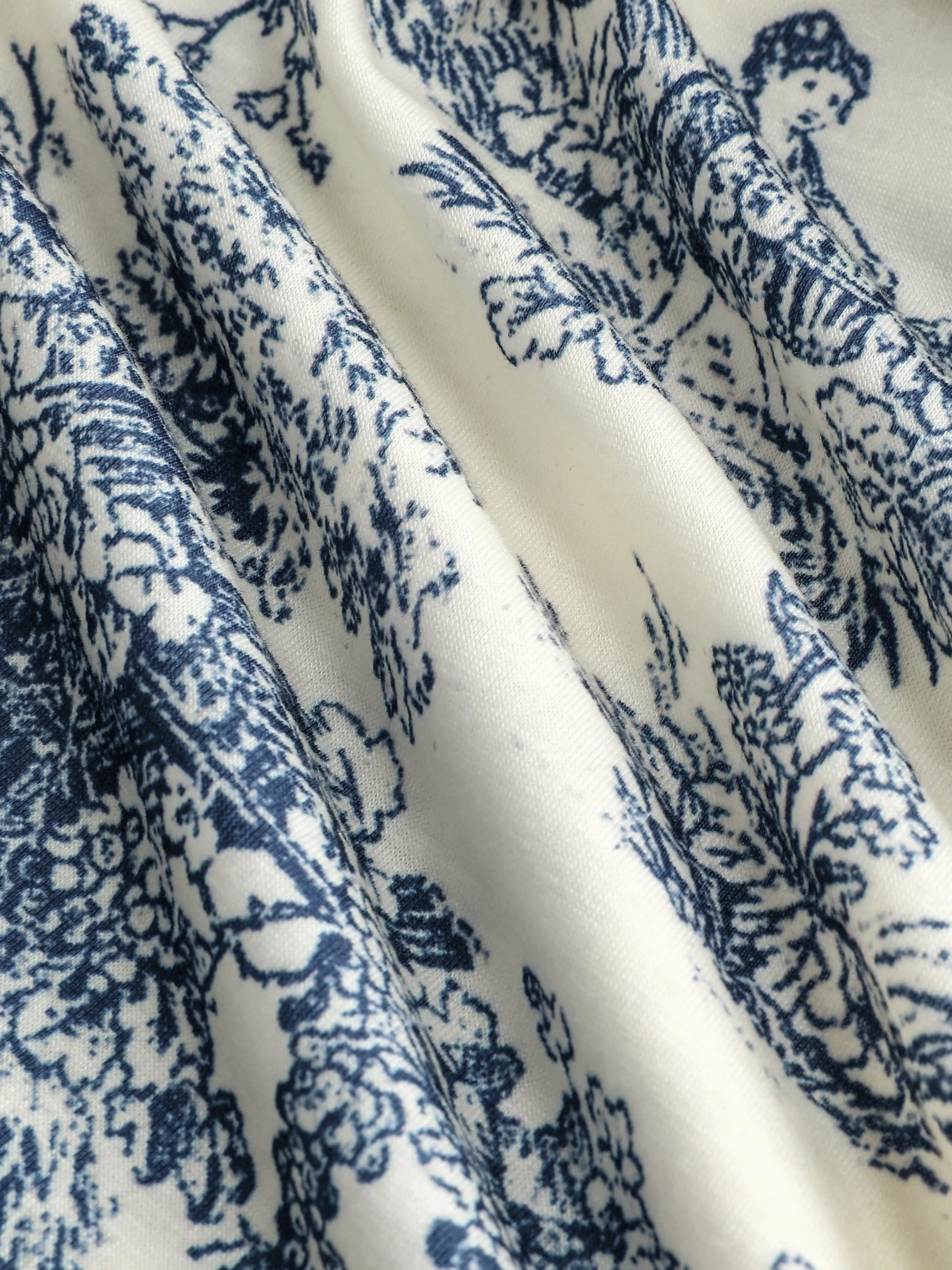  Toile de Jouy Top de Tirantes con Cuello Cuadrado