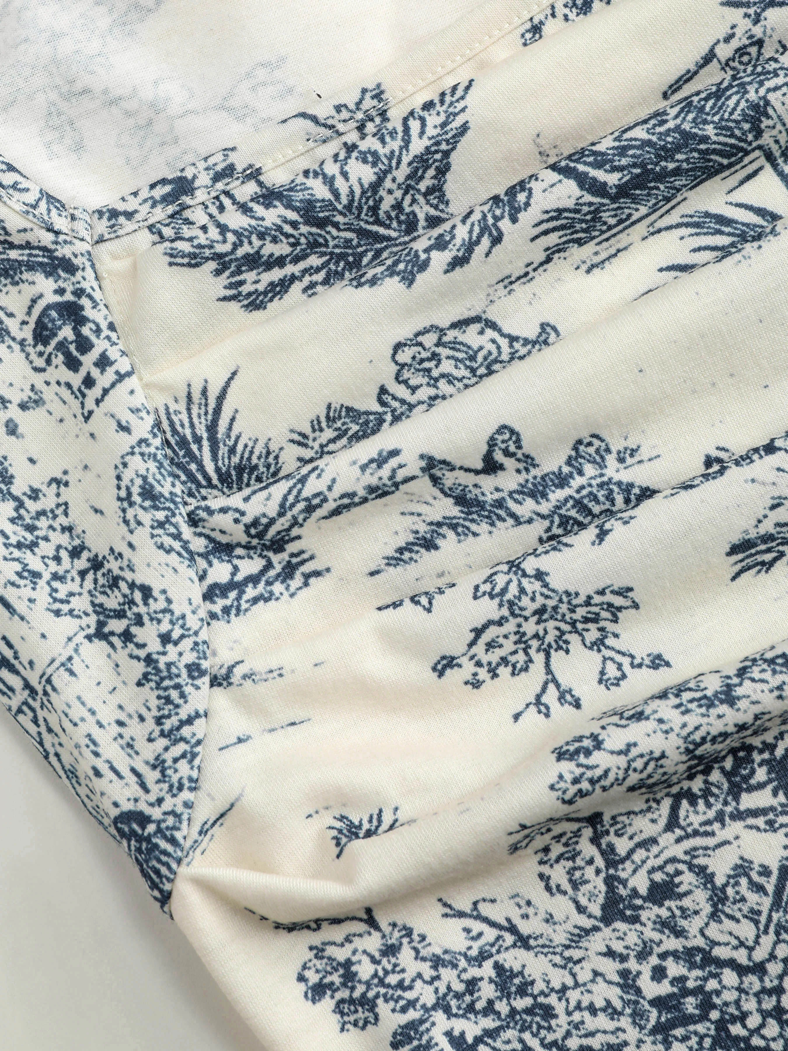  Toile de Jouy Top de Tirantes con Cuello Cuadrado