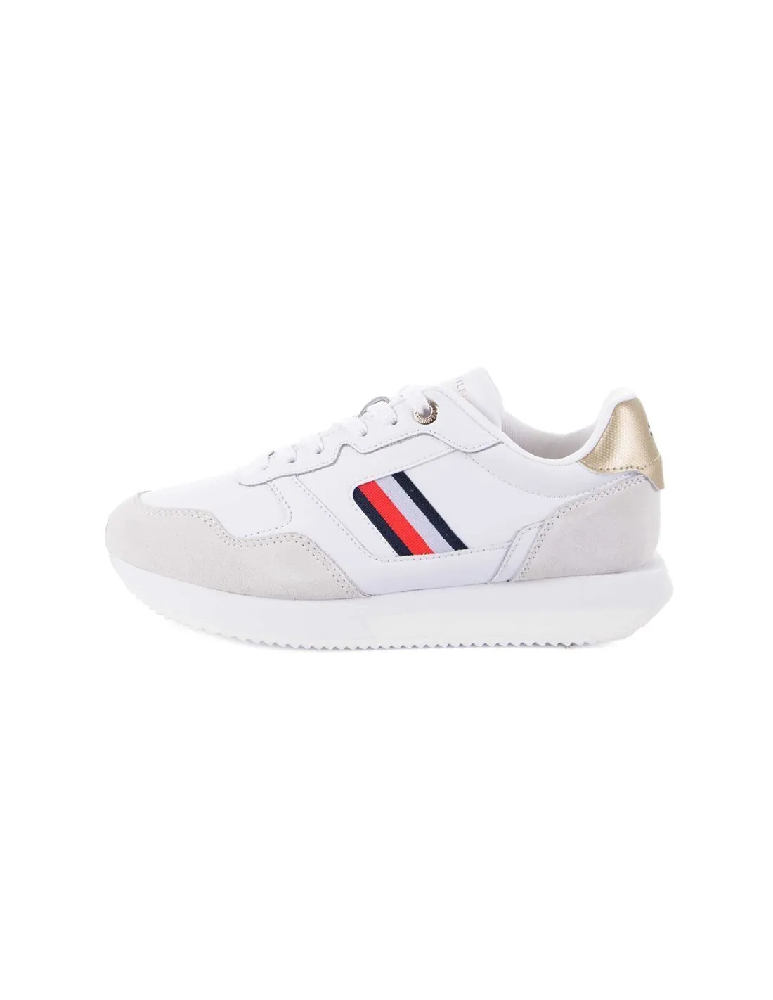 TOMMY HILFIGER  ZAPATILLAS BLANCAS GLOBAL STRIPES LIFESTYLE RUNNER MUJER
