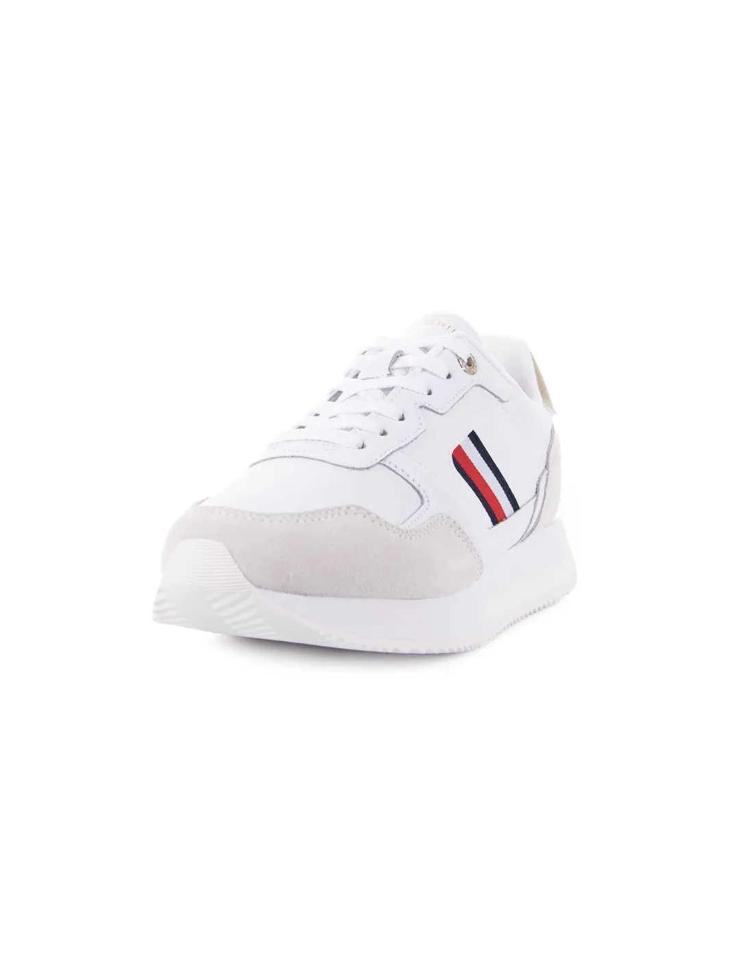 TOMMY HILFIGER  ZAPATILLAS BLANCAS GLOBAL STRIPES LIFESTYLE RUNNER MUJER