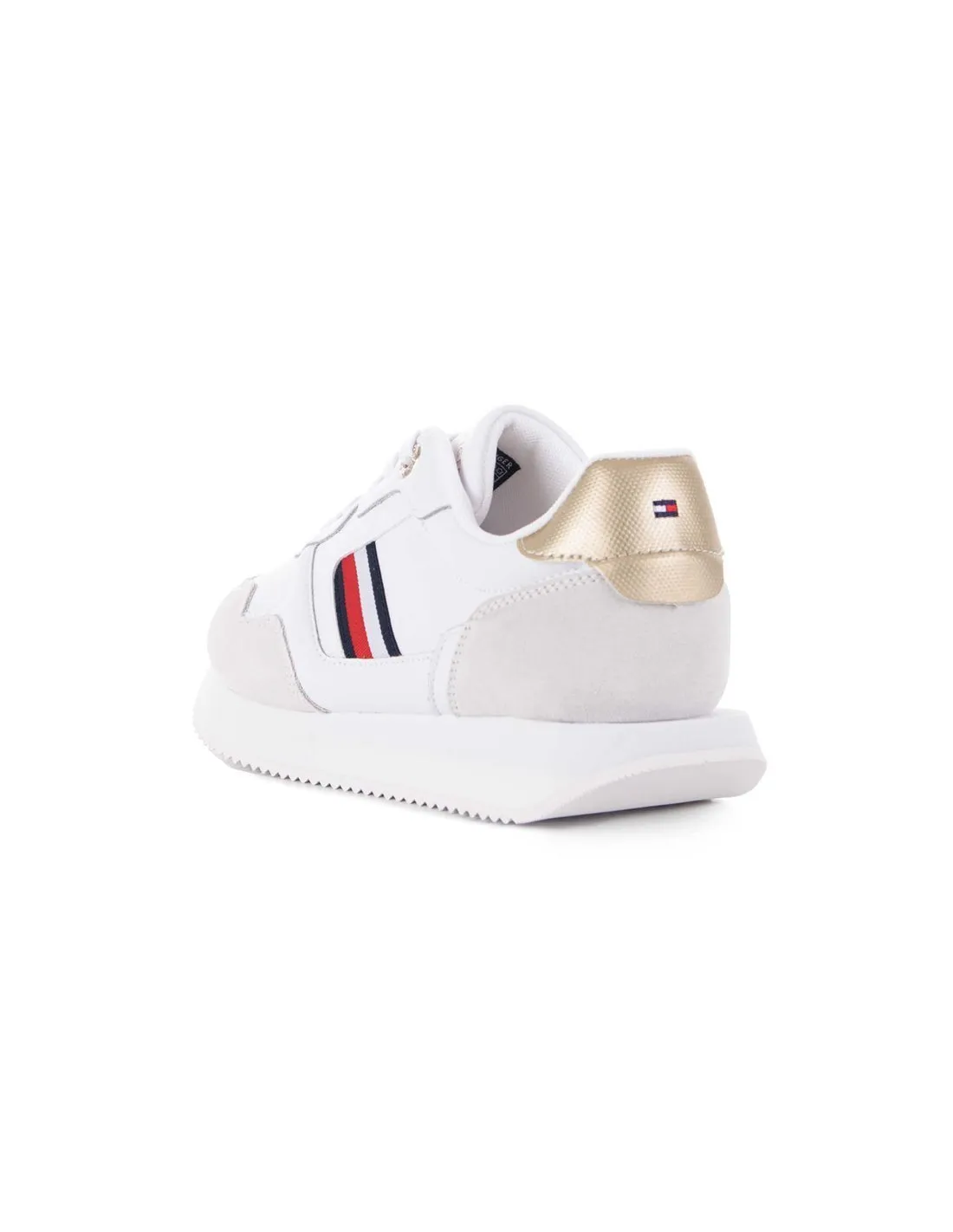 TOMMY HILFIGER  ZAPATILLAS BLANCAS GLOBAL STRIPES LIFESTYLE RUNNER MUJER