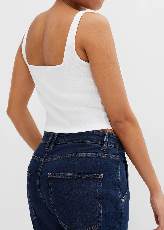 Top con escote corazón Blanco