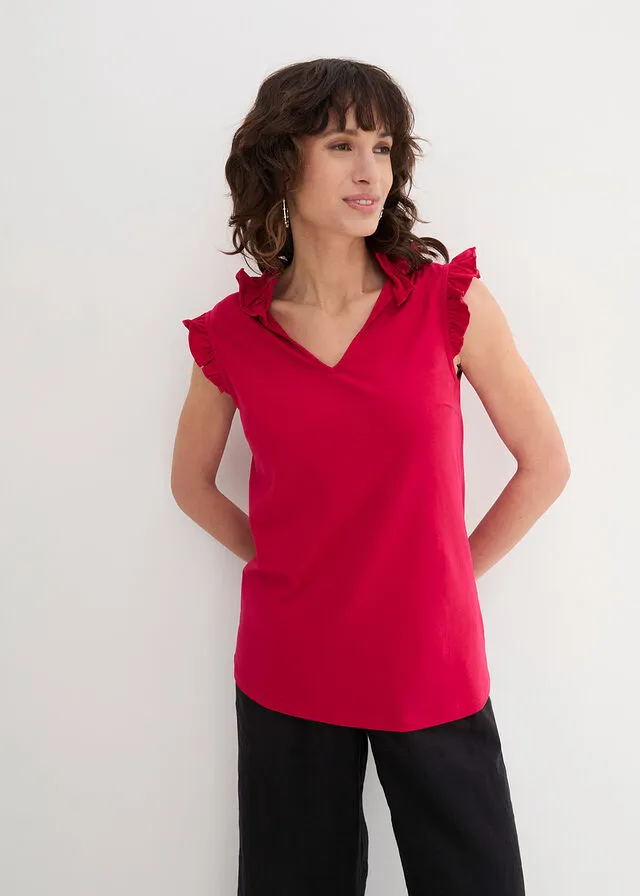 Top con mangas tipo murciélago Magenta