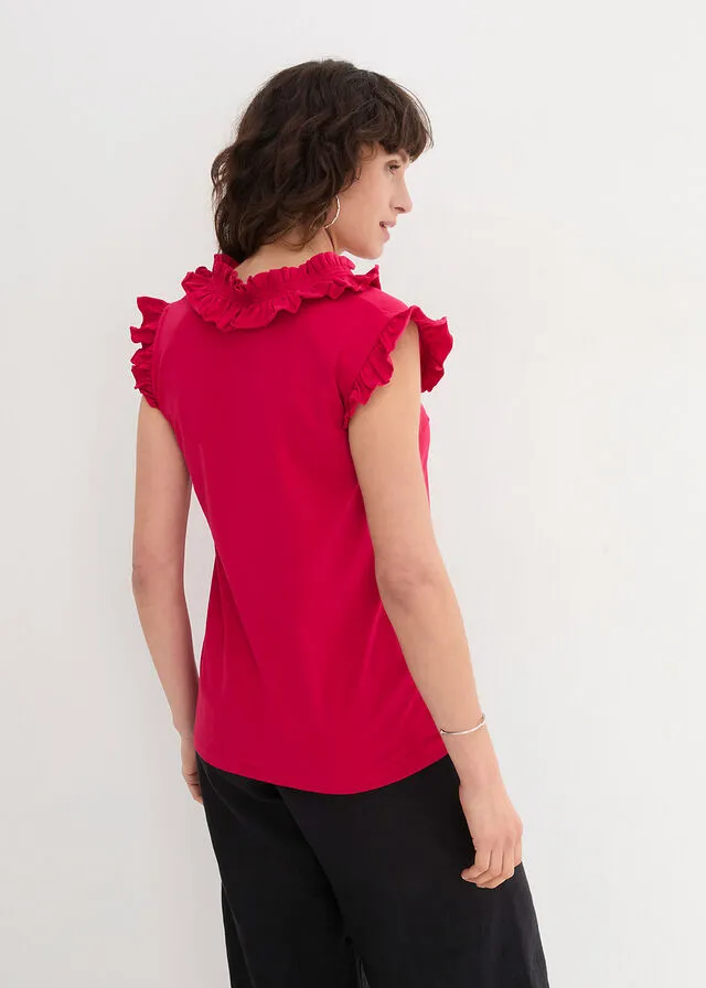 Top con mangas tipo murciélago Magenta