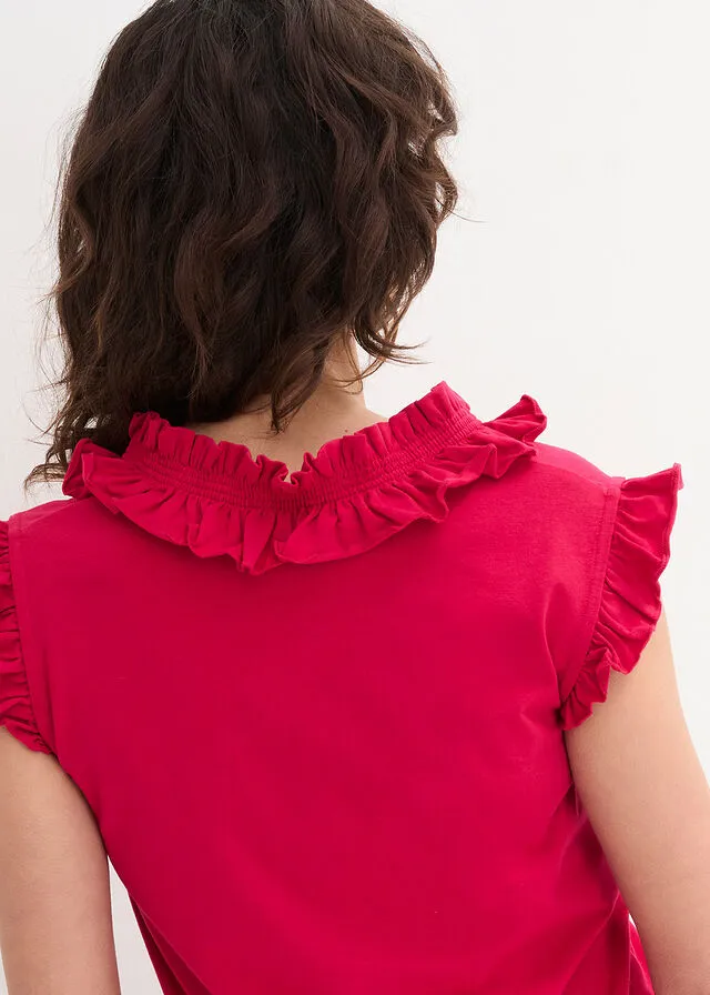 Top con mangas tipo murciélago Magenta