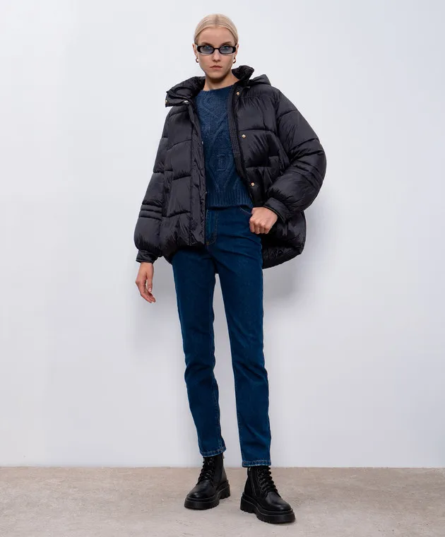 Twinset Blue sweater with wool in a textured pattern