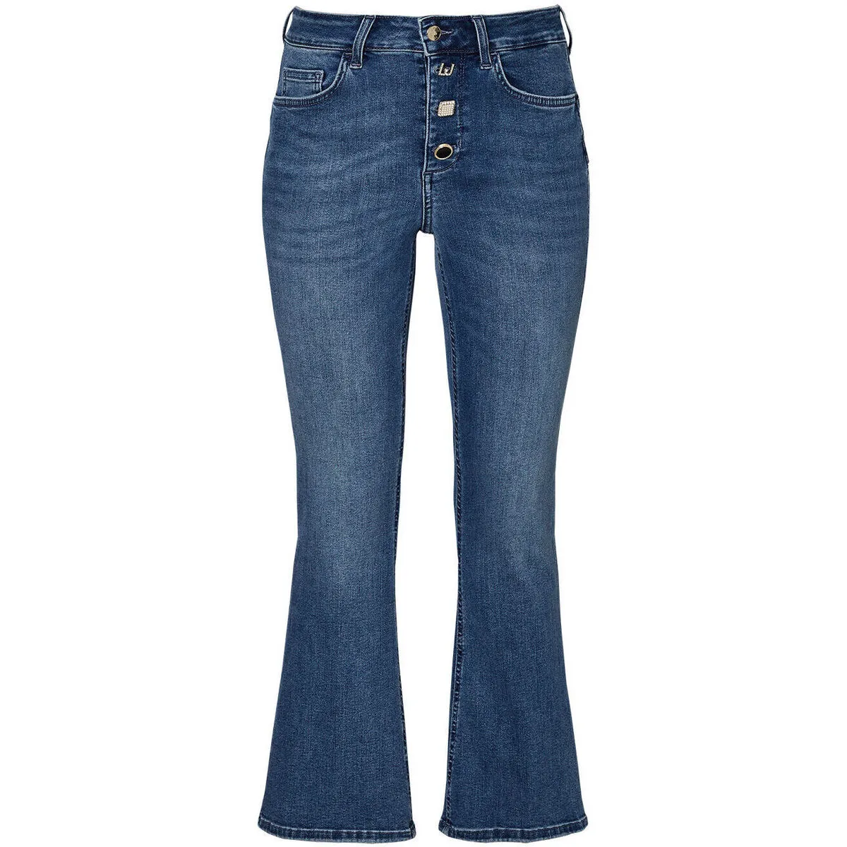 Vaqueros bootcut tobilleros con botones