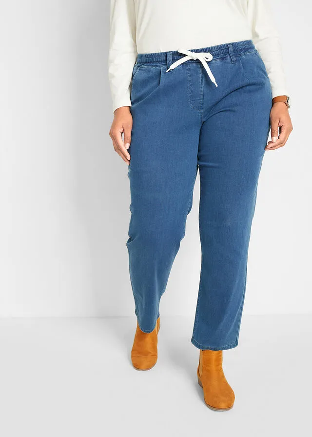 Vaqueros térmicos con cinturilla cómoda Denim