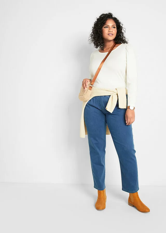 Vaqueros térmicos con cinturilla cómoda Denim