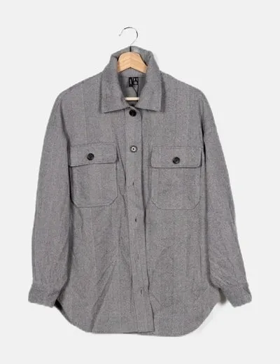 Vero Moda Sobrecamisa gris jaspeada