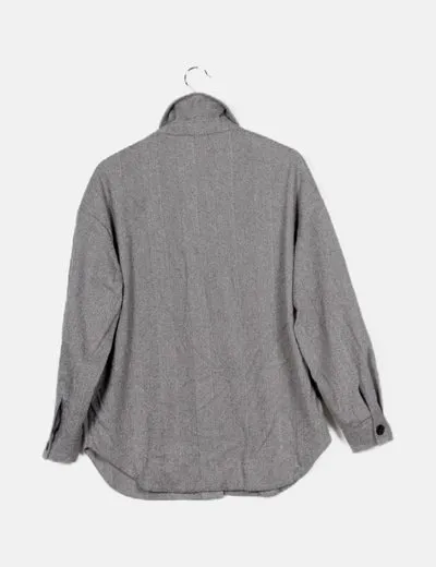 Vero Moda Sobrecamisa gris jaspeada