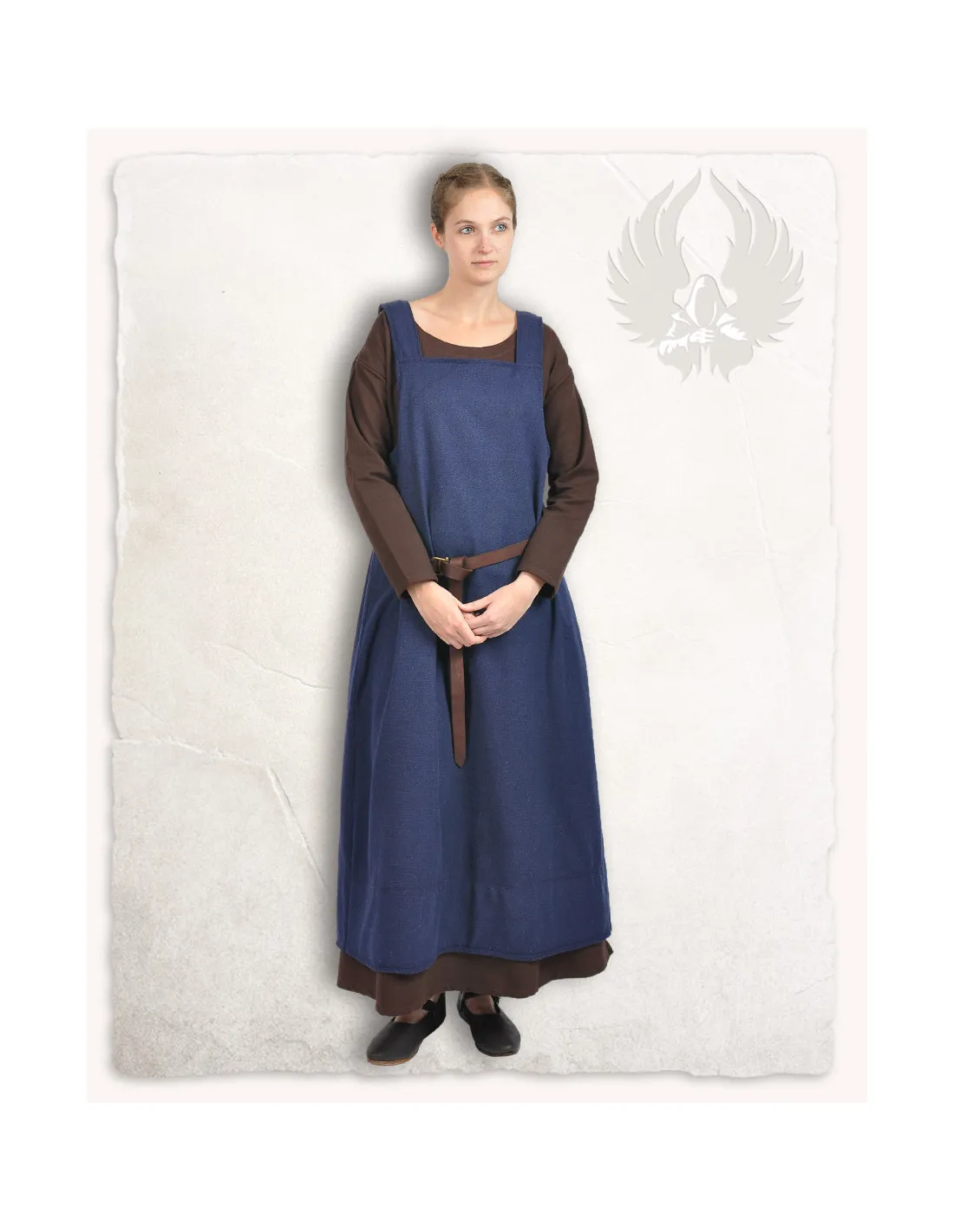 Vestido estilo delantal modelo Lientje, color azul