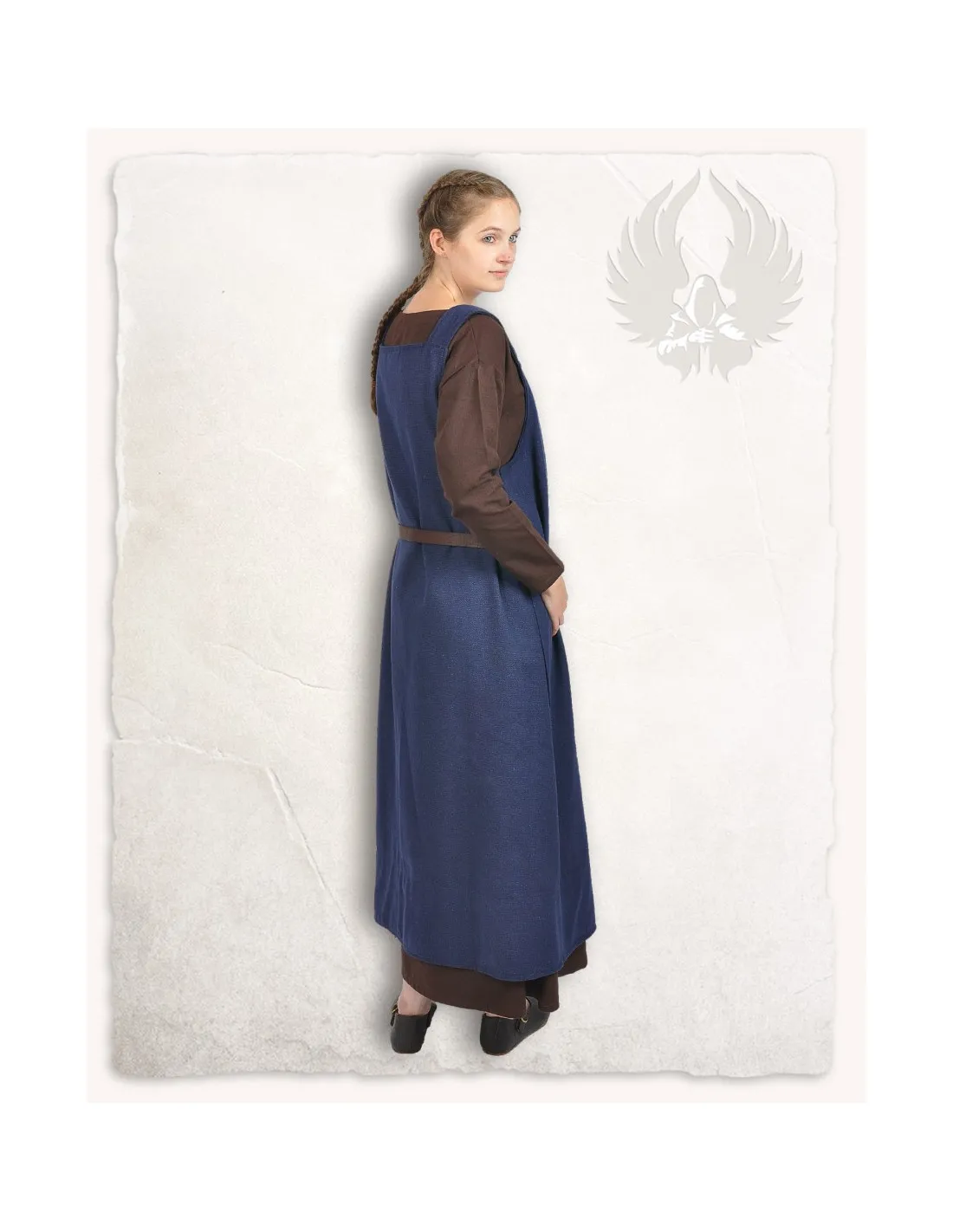 Vestido estilo delantal modelo Lientje, color azul