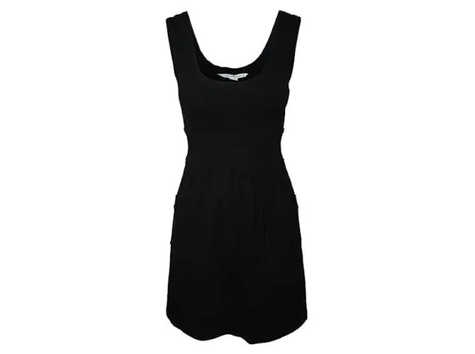 Vestido negro ajustado con bolsillos de Diane Von Furstenberg 