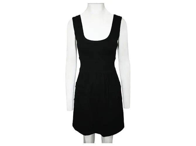 Vestido negro ajustado con bolsillos de Diane Von Furstenberg 