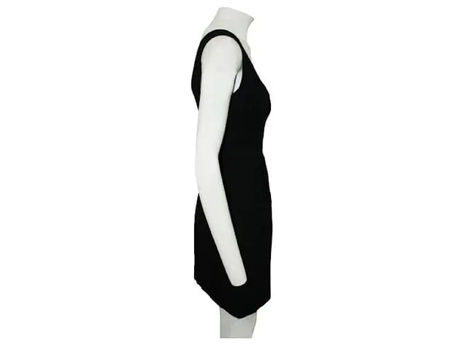 Vestido negro ajustado con bolsillos de Diane Von Furstenberg 