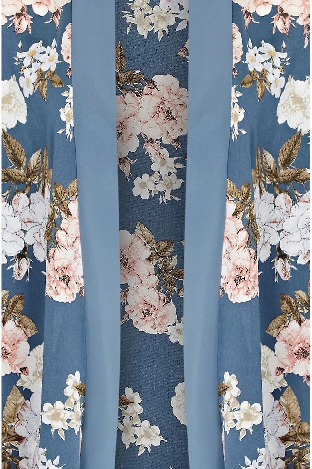 Women's Mela London Mela Blue Curve Floral Print Satin Kimono