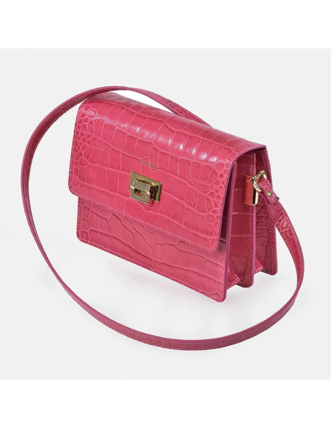 YANKO bolso bandolera con solapa para mujer en piel grabada
