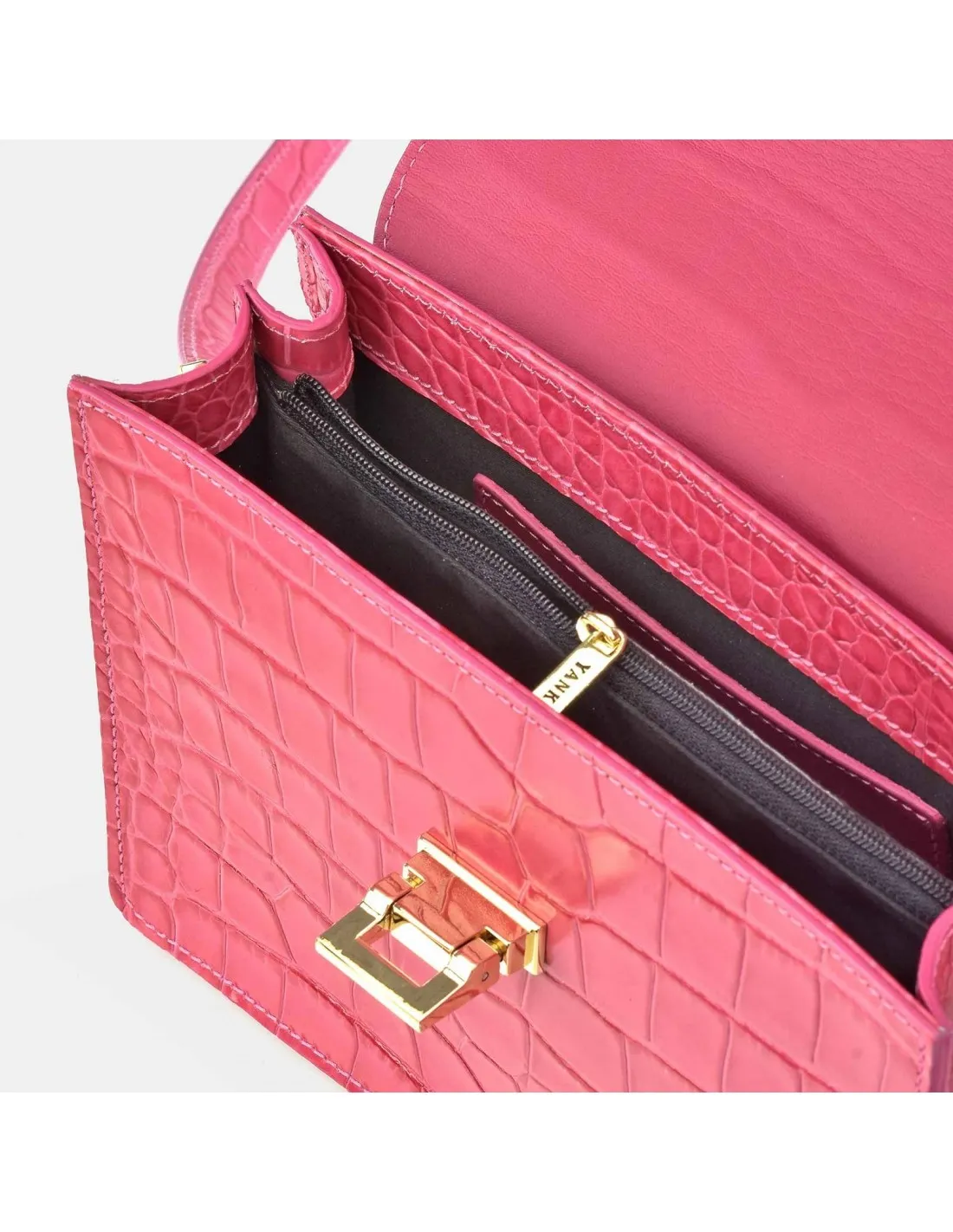 YANKO bolso bandolera con solapa para mujer en piel grabada