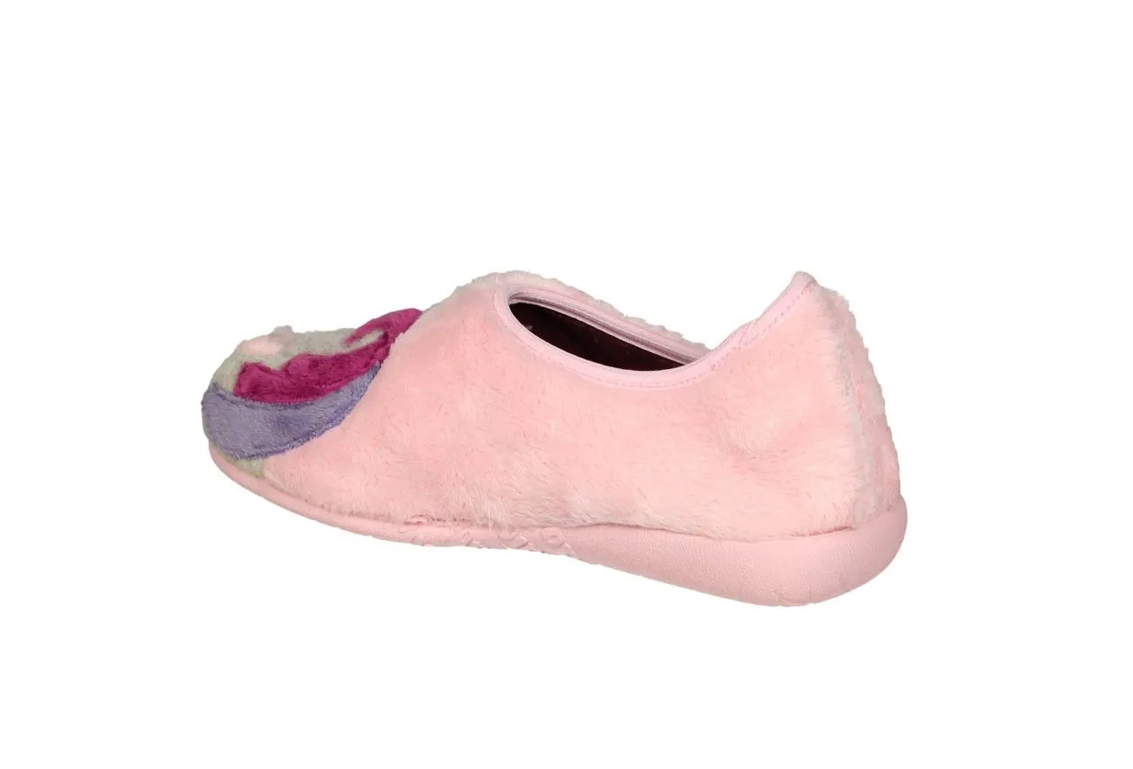 Zapatilla Rosa Unicornio Con Corazones
