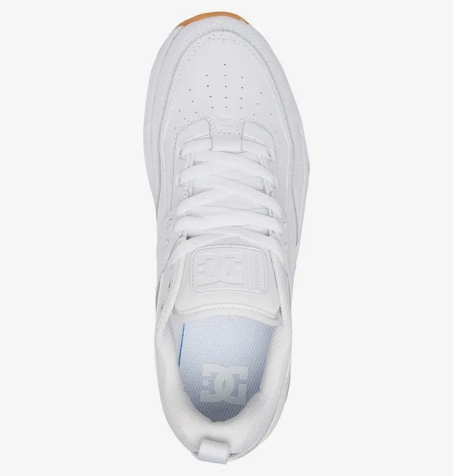 Zapatillas cuero DC SHOES para hombre E.TRIBEKA WHITE/GUM (wg5) Ref. ADYS700173 blanca suela goma