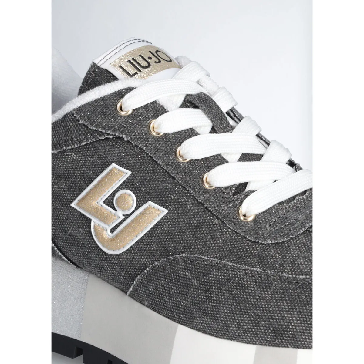 Zapatillas de denim con lurex®