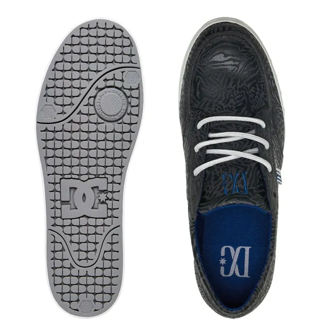 Zapatillas piel DC Shoes punta mocasín para mujer CREEPER grey (gry) Ref. 320413 Gris/azul animal print