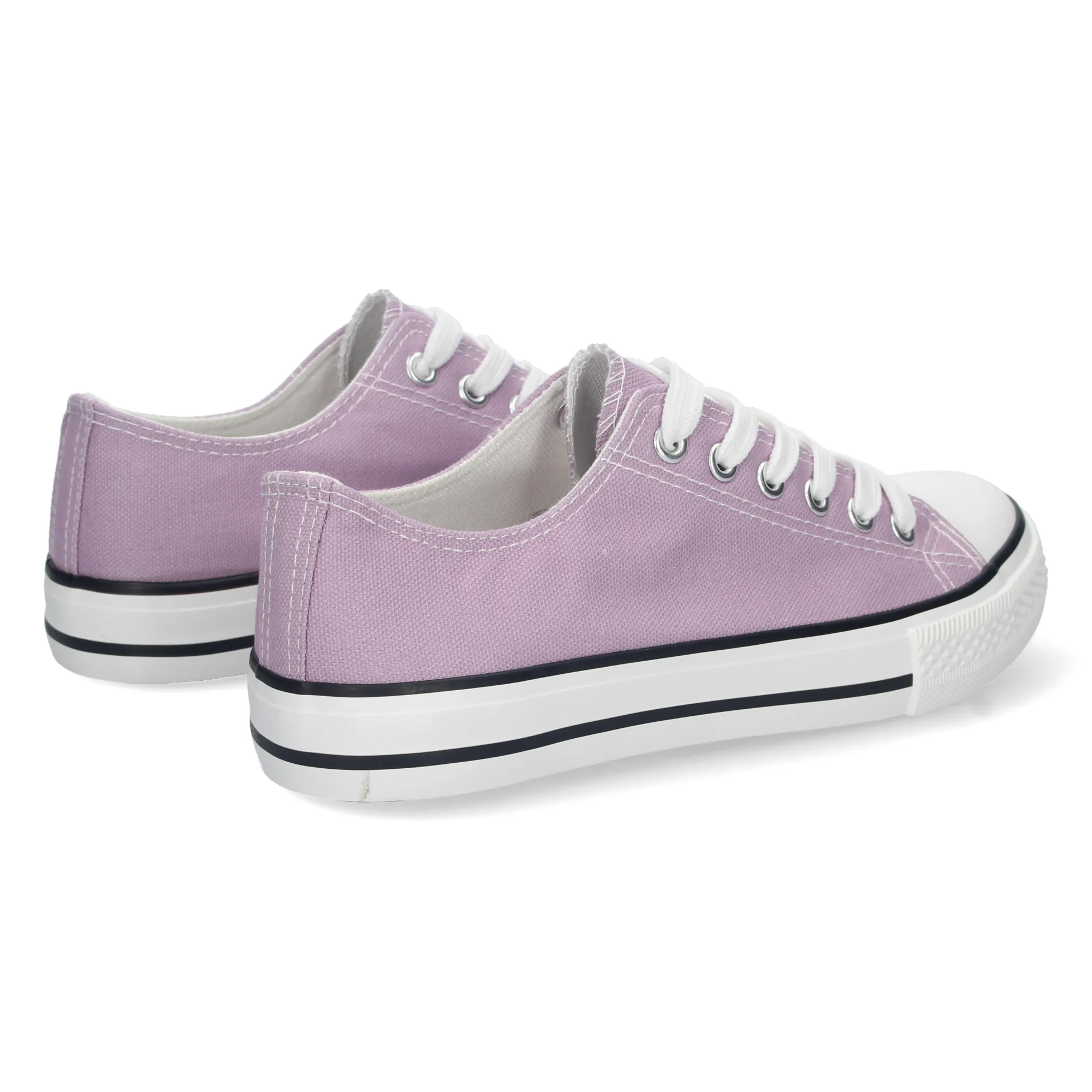 ZAPATILLAS PLANAS CóMODAS ESTILO BAMBA LONA MUJER LILA FG2913