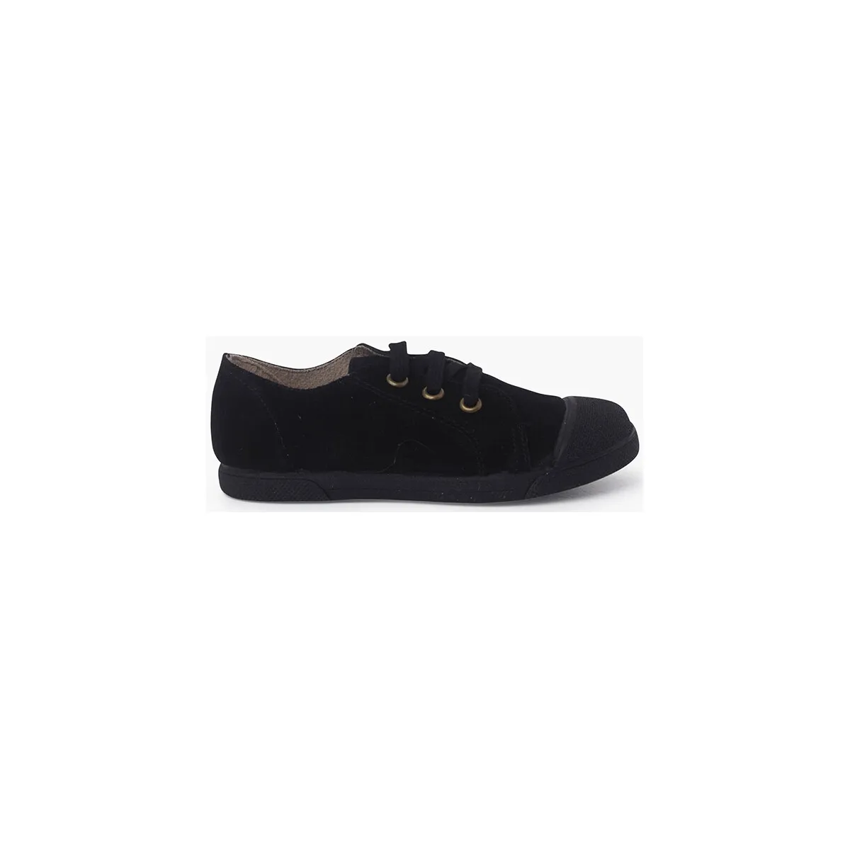 zapatillas serraje puntera de goma y cordones