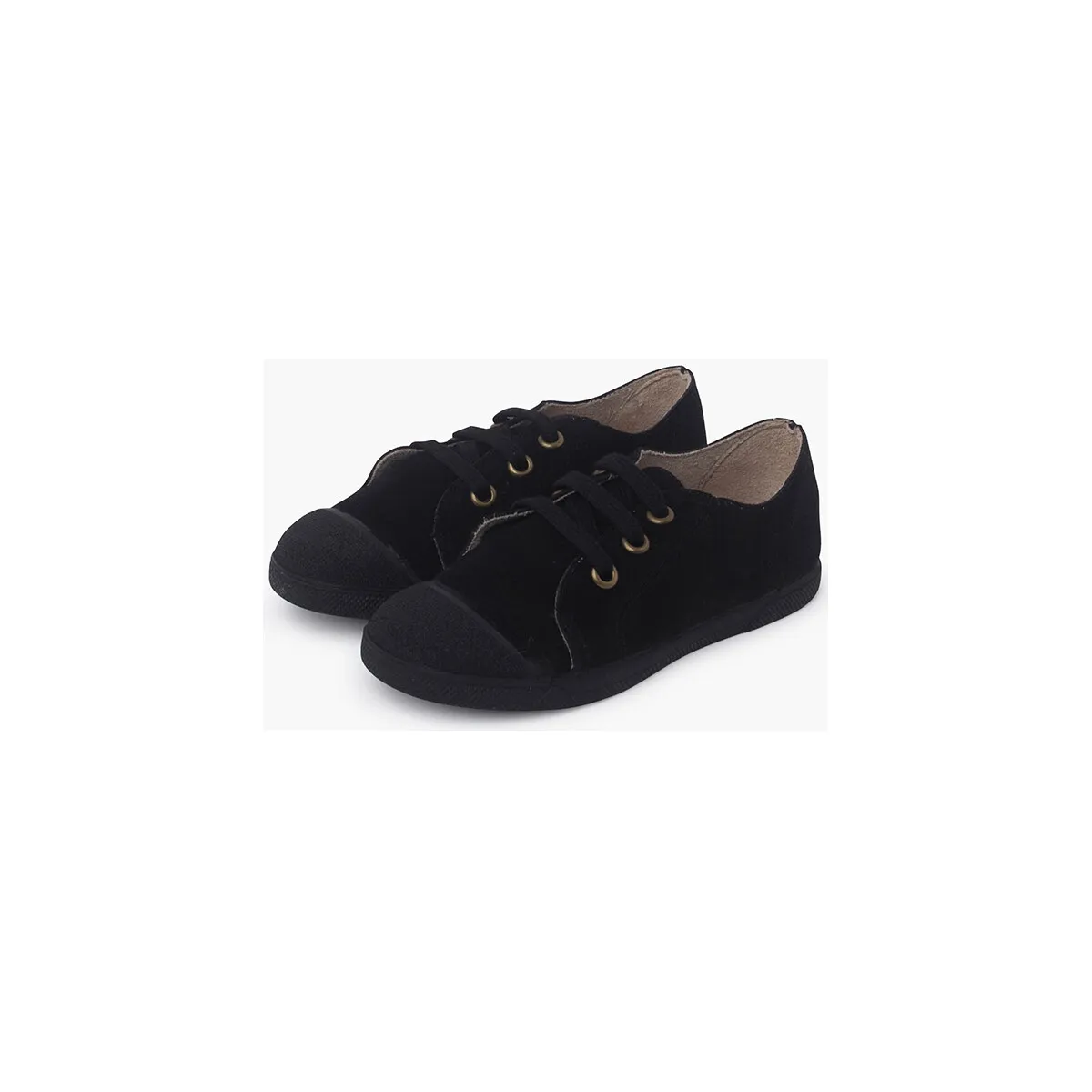 zapatillas serraje puntera de goma y cordones