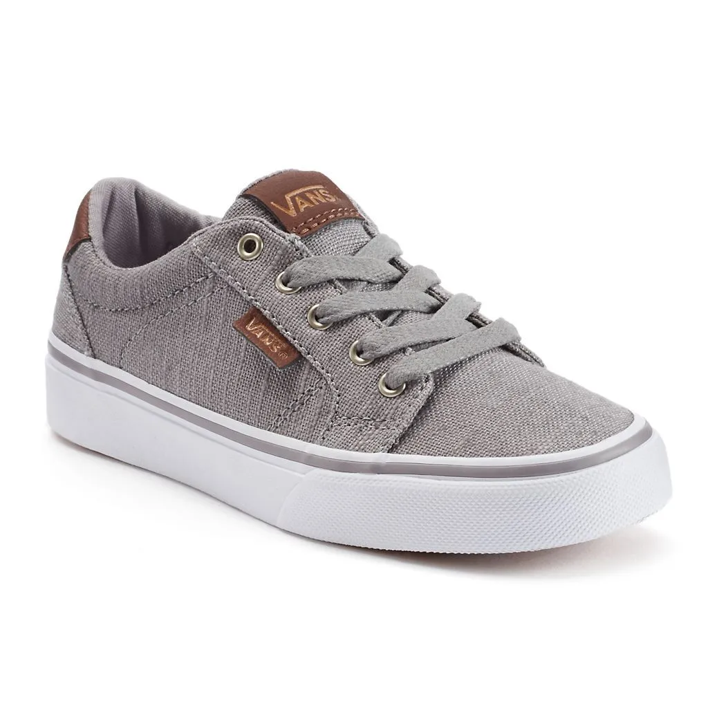 Zapatillas VANS Skate Niño Bishop (Textile) Gray/Potting Soil Mod. VN000NLWHWU Gris clara detalles  piel