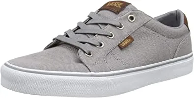 Zapatillas VANS Skate Niño Bishop (Textile) Gray/Potting Soil Mod. VN000NLWHWU Gris clara detalles  piel