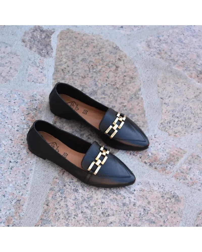 Zapato mocasín CADENA top3shoes 22737 negro