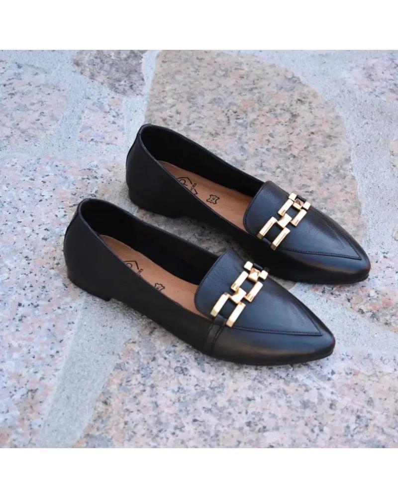 Zapato mocasín CADENA top3shoes 22737 negro