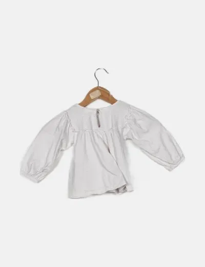 Zara Camiseta blanca con flores