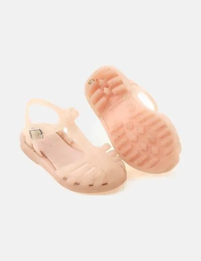 Zara Chancla rosa goma