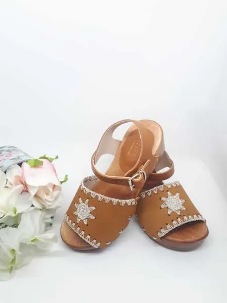 zueco confetti, nobuck cuero