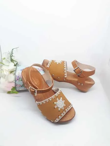 zueco confetti, nobuck cuero
