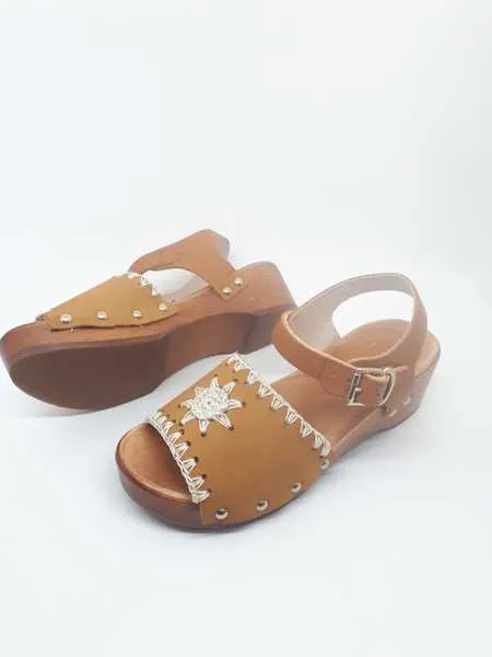 zueco confetti, nobuck cuero