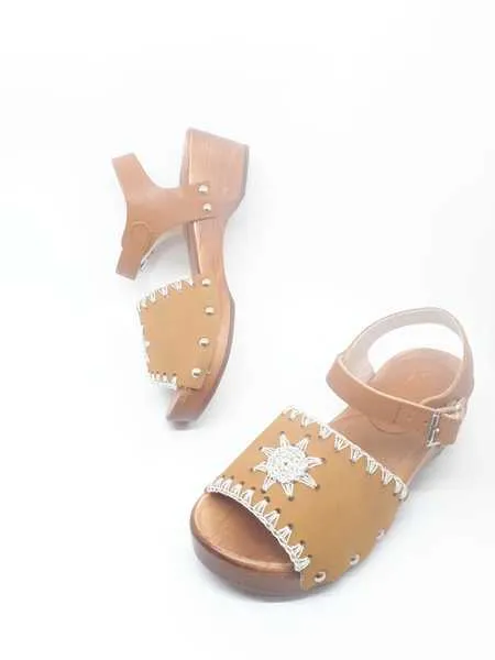 zueco confetti, nobuck cuero